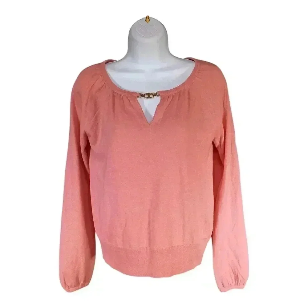 Tory Burch Cashmere Pullover Sweater Top Pink Women's XS